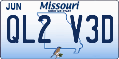MO license plate QL2V3D