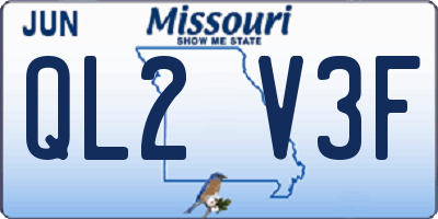 MO license plate QL2V3F