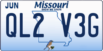 MO license plate QL2V3G