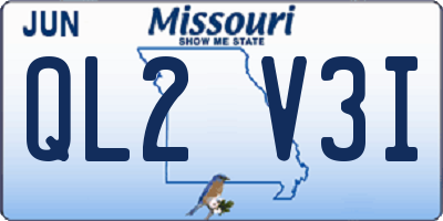 MO license plate QL2V3I