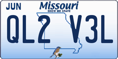 MO license plate QL2V3L
