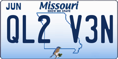 MO license plate QL2V3N