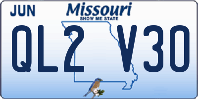 MO license plate QL2V3O