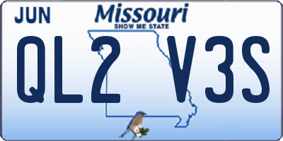 MO license plate QL2V3S
