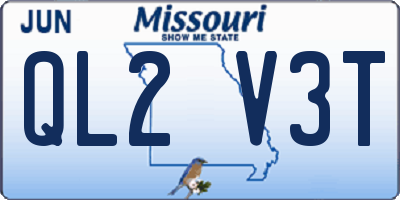 MO license plate QL2V3T