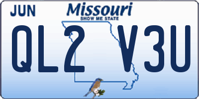 MO license plate QL2V3U