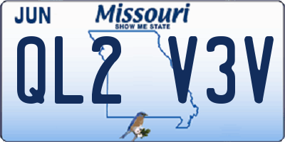 MO license plate QL2V3V