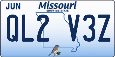 MO license plate QL2V3Z