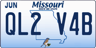 MO license plate QL2V4B