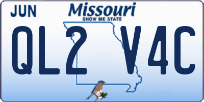 MO license plate QL2V4C