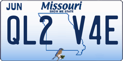 MO license plate QL2V4E