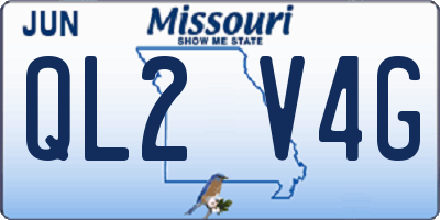 MO license plate QL2V4G