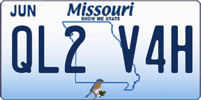 MO license plate QL2V4H