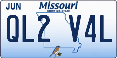 MO license plate QL2V4L