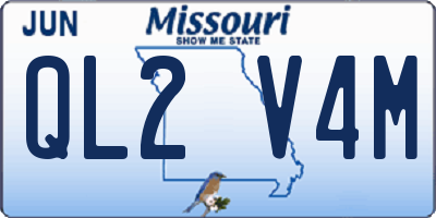 MO license plate QL2V4M