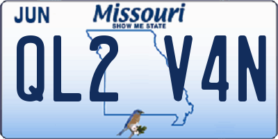 MO license plate QL2V4N