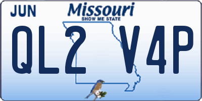 MO license plate QL2V4P