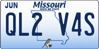 MO license plate QL2V4S