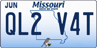 MO license plate QL2V4T