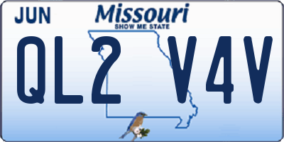 MO license plate QL2V4V