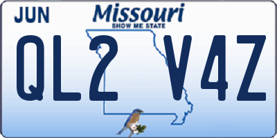 MO license plate QL2V4Z