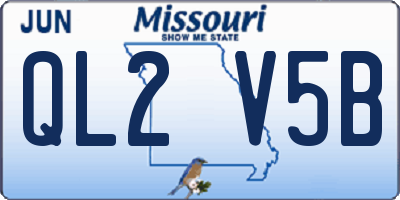 MO license plate QL2V5B