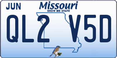 MO license plate QL2V5D