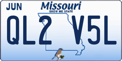 MO license plate QL2V5L