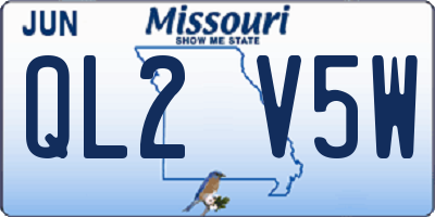 MO license plate QL2V5W
