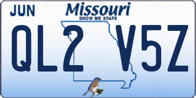 MO license plate QL2V5Z