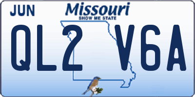 MO license plate QL2V6A