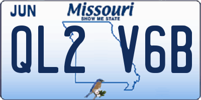 MO license plate QL2V6B