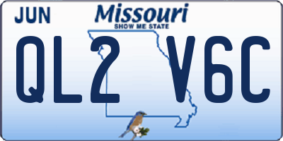 MO license plate QL2V6C