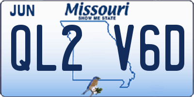 MO license plate QL2V6D