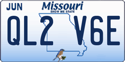 MO license plate QL2V6E