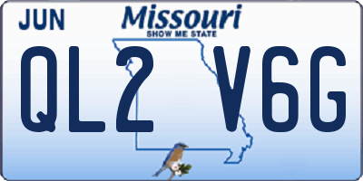 MO license plate QL2V6G