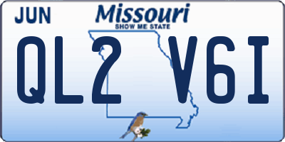 MO license plate QL2V6I