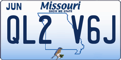 MO license plate QL2V6J