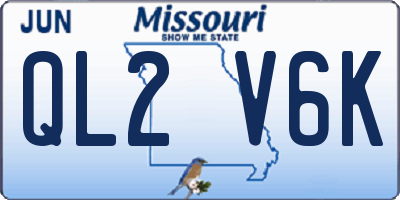 MO license plate QL2V6K