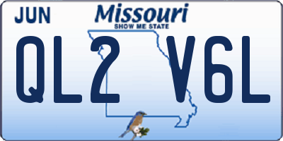 MO license plate QL2V6L