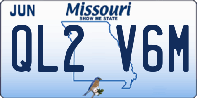 MO license plate QL2V6M