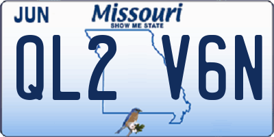 MO license plate QL2V6N