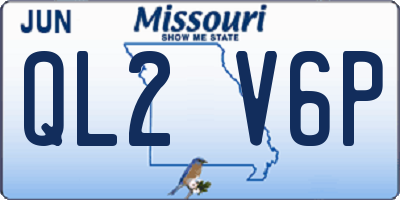 MO license plate QL2V6P