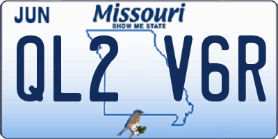 MO license plate QL2V6R