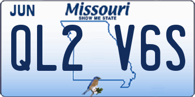 MO license plate QL2V6S