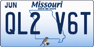 MO license plate QL2V6T