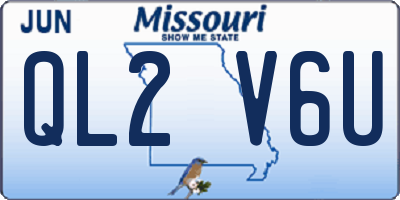 MO license plate QL2V6U