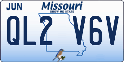 MO license plate QL2V6V