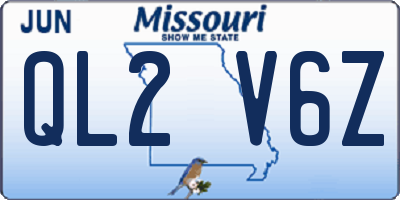 MO license plate QL2V6Z