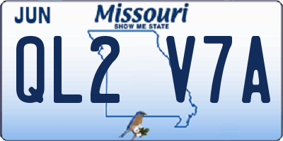 MO license plate QL2V7A